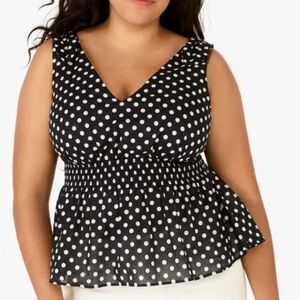 Kate Spade Smocked Polka Dot Top